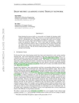Deep metric learning using Triplet network