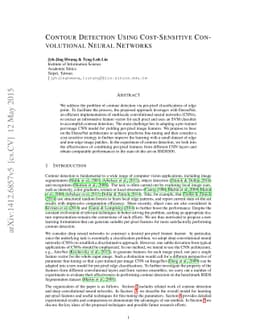 Contour Detection Using Cost-Sensitive Convolutional Neural Networks