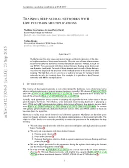 Training deep neural networks with low precision multiplications