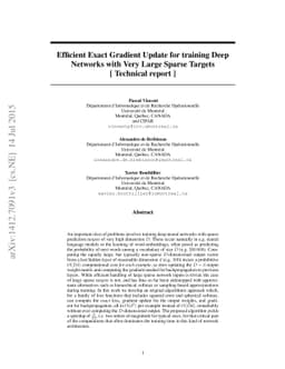 Efficient Exact Gradient Update for training Deep Networks with Very
  Large Sparse Targets