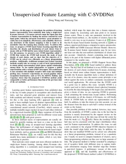 Unsupervised Feature Learning with C-SVDDNet
