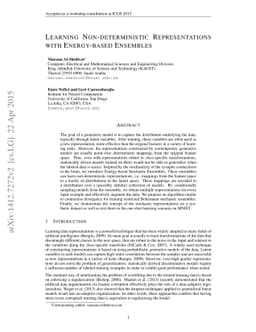 Learning Non-deterministic Representations with Energy-based Ensembles