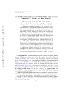 Pathwise Coordinate Optimization for Sparse Learning: Algorithm and
  Theory
