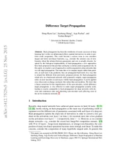 Difference Target Propagation