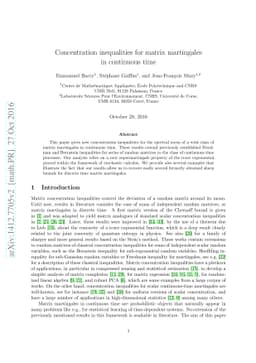Concentration for matrix martingales in continuous time and microscopic
  activity of social networks