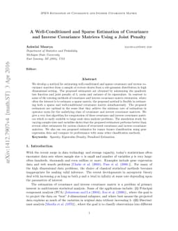 A Well-Conditioned and Sparse Estimation of Covariance and Inverse
  Covariance Matrices Using a Joint Penalty