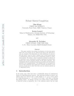 Robust Matrix Completion