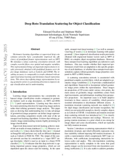 Deep Roto-Translation Scattering for Object Classification