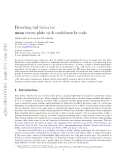Detecting tail behavior: mean excess plots with confidence bounds