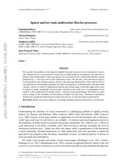 Sparse and low-rank multivariate Hawkes processes