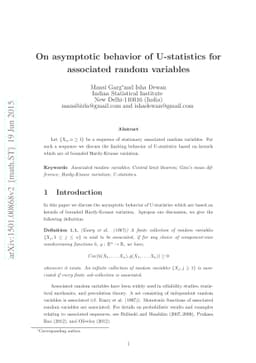 On asymptotic behavior of U-statistics for associated random variables