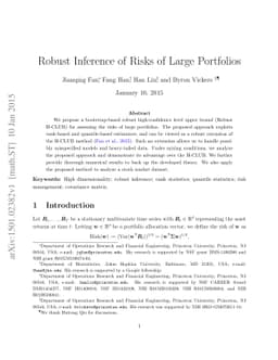 Robust Inference of Risks of Large Portfolios