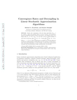 Convergence Rates and Decoupling in Linear Stochastic Approximation
  Algorithms