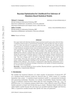 Bayesian Optimization for Likelihood-Free Inference of Simulator-Based
  Statistical Models