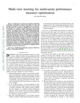 Multi-view learning for multivariate performance measures optimization