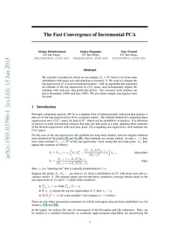 The Fast Convergence of Incremental PCA