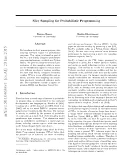 Slice Sampling for Probabilistic Programming