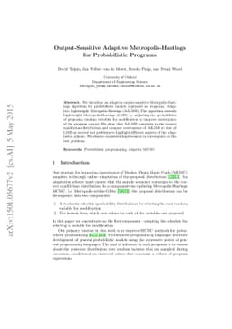 Output-Sensitive Adaptive Metropolis-Hastings for Probabilistic Programs