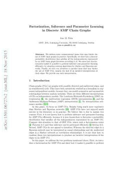 Factorization, Inference and Parameter Learning in Discrete AMP Chain
  Graphs