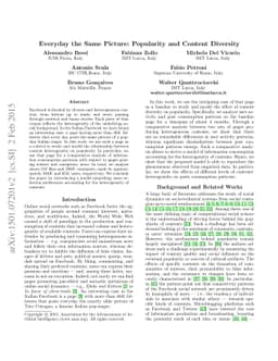 Everyday the Same Picture: Popularity and Content Diversity
