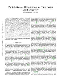 Particle swarm optimization for time series motif discovery