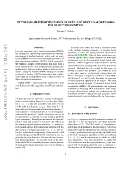 Hyper-parameter optimization of Deep Convolutional Networks for object
  recognition