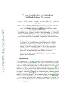 Vector Quantization by Minimizing Kullback-Leibler Divergence