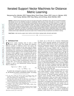 Iterated Support Vector Machines for Distance Metric Learning