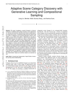 Adaptive Scene Category Discovery with Generative Learning and
  Compositional Sampling