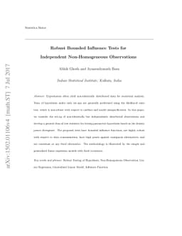Robust Bounded Influence Tests for Independent Non-Homogeneous
  Observations