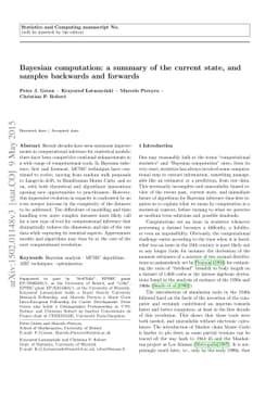 Bayesian computation: a perspective on the current state, and sampling
  backwards and forwards