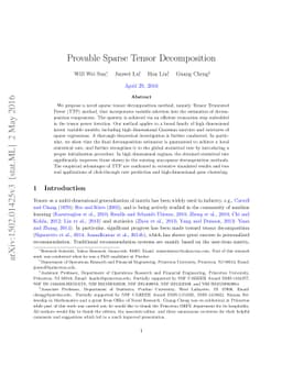 Provable Sparse Tensor Decomposition