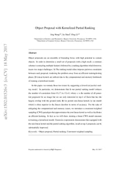 Object Proposal with Kernelized Partial Ranking