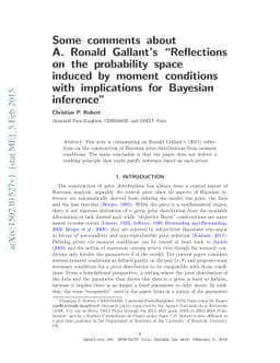 Some comments about A. Ronald Gallant's "Reflections on the Probability
  Space Induced by Moment Conditions with Implications for Bayesian Inference"