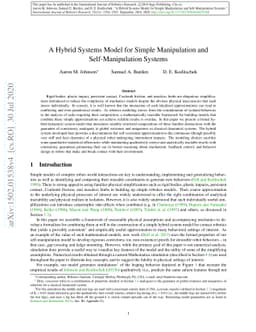 A Hybrid Systems Model for Simple Manipulation and Self-Manipulation
  Systems