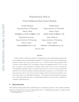 Regularization Path of Cross-Validation Error Lower Bounds