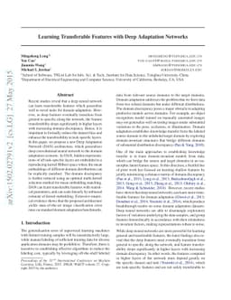 Learning Transferable Features with Deep Adaptation Networks