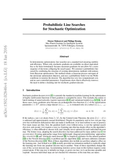 Probabilistic Line Searches for Stochastic Optimization