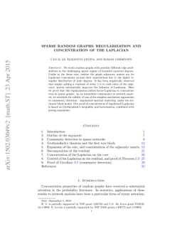 Sparse random graphs: regularization and concentration of the Laplacian