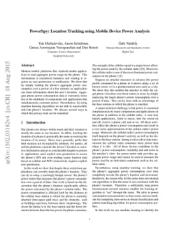 PowerSpy: Location Tracking using Mobile Device Power Analysis
