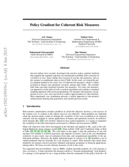 Policy Gradient for Coherent Risk Measures