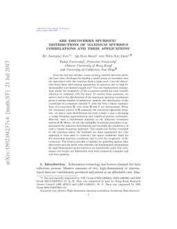 Are Discoveries Spurious? Distributions of Maximum Spurious Correlations
  and Their Applications