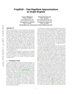 FrogWild! -- Fast PageRank Approximations on Graph Engines