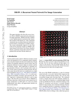DRAW: A Recurrent Neural Network For Image Generation