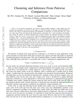 Clustering and Inference From Pairwise Comparisons
