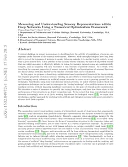 Measuring and Understanding Sensory Representations within Deep Networks
  Using a Numerical Optimization Framework