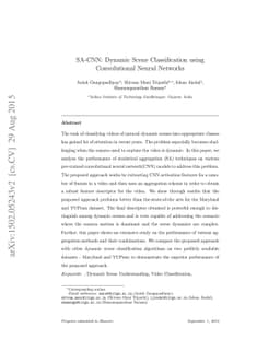 SA-CNN: Dynamic Scene Classification using Convolutional Neural Networks