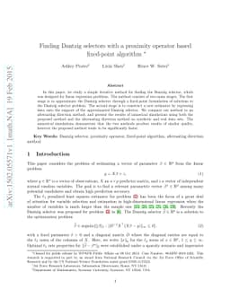 Finding Dantzig selectors with a proximity operator based fixed-point
  algorithm