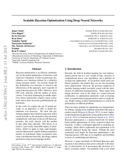 Scalable Bayesian Optimization Using Deep Neural Networks