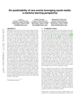 On predictability of rare events leveraging social media: a machine
  learning perspective